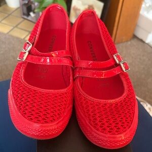Converse women’s Red Mesh Sneakers